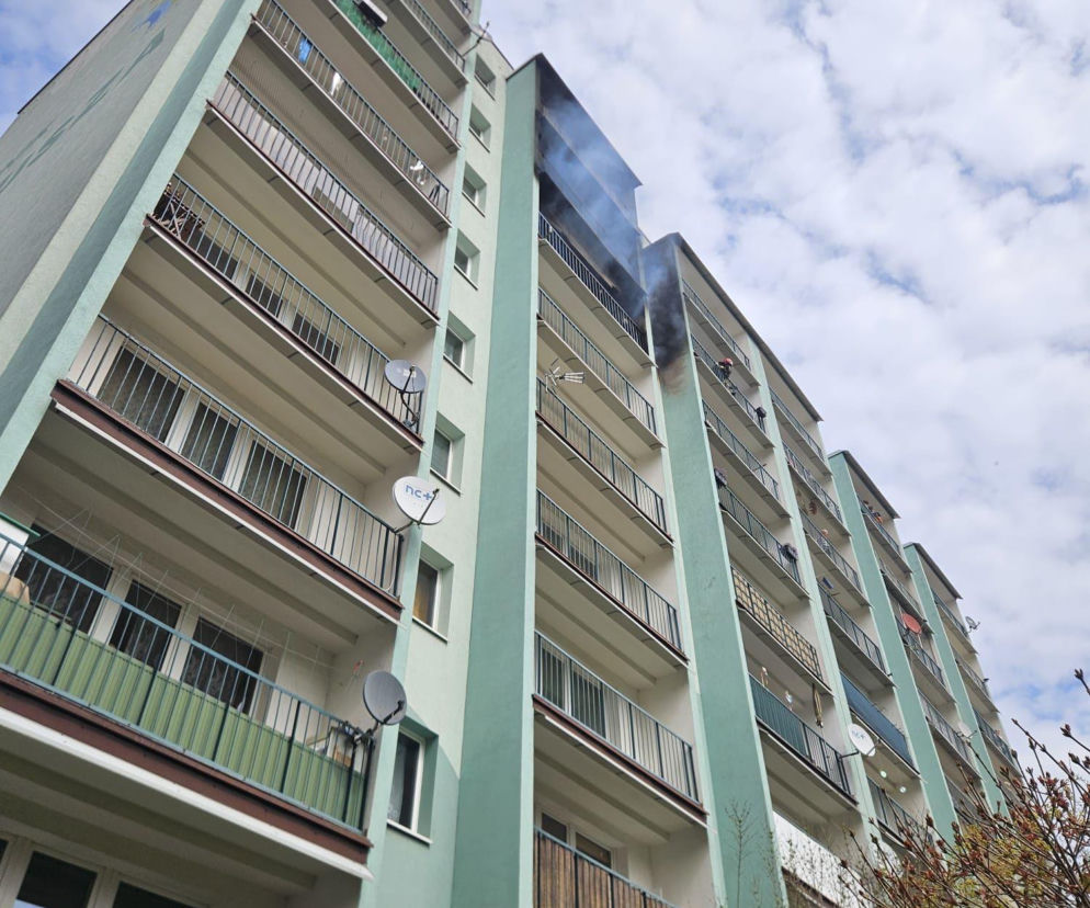 Pożar wieżowca w Gliwicach. Ewakuowano mieszkańców, trzy osoby w szpitalu