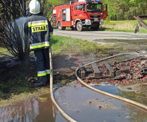 Tona truskawek poszła z dymem! Pożar auta dostawczego pod Kaliszem 