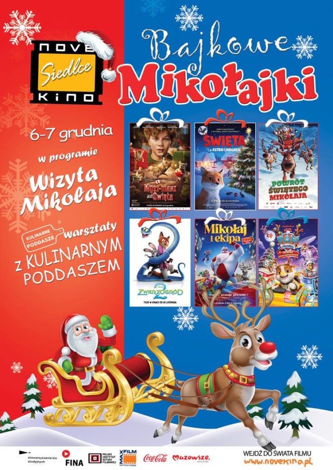 Mikołajkowy Weekend Pełen Magii w NovekKino Siedlce 6 i 7 grudnia!