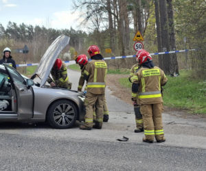 Tragedia na DK 42 Starachowice - Rudnik.  W wypadku zginął motocyklista