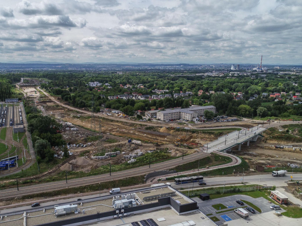 Zdjęcia z placu budowy S7 Kraków - Widoma, czerwiec 2024