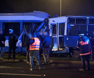Zderzenie tramwajów na ul. Bieńczyckiej w Krakowie