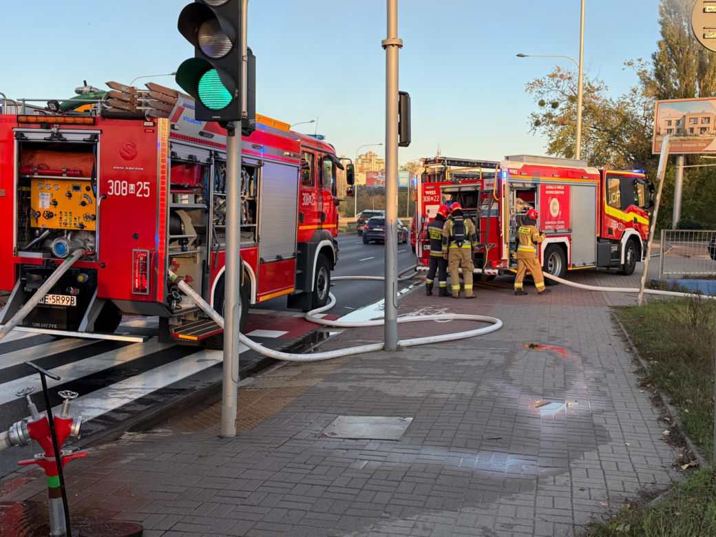 Pożar sklepu rowerowego przy Wale Miedzeszyńskim