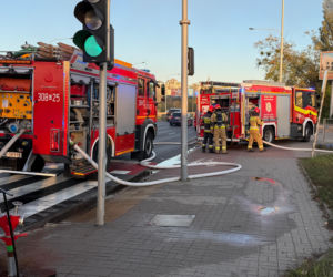 Pożar sklepu rowerowego przy Wale Miedzeszyńskim