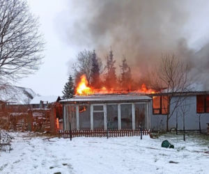 Pożar Domu Gościnnego w Dzięciołówce [10.01.2021]