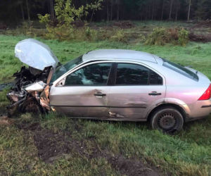 Ruda: Wypadek na DK 65. Zderzenie trzech samochodów niedaleko Knyszyna. Droga zablokowana