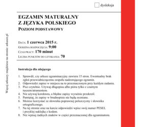 Matura poprawkowa język polski 2015 sierpień (poziom podstawowy)