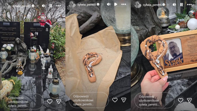 Sylwia Peretti na grobie Patryka