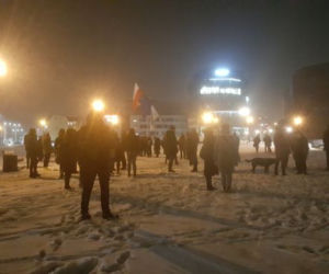 Strajk Kobiet w Gdańsku 1.02.2021. Blokada Huciska przez protestujących