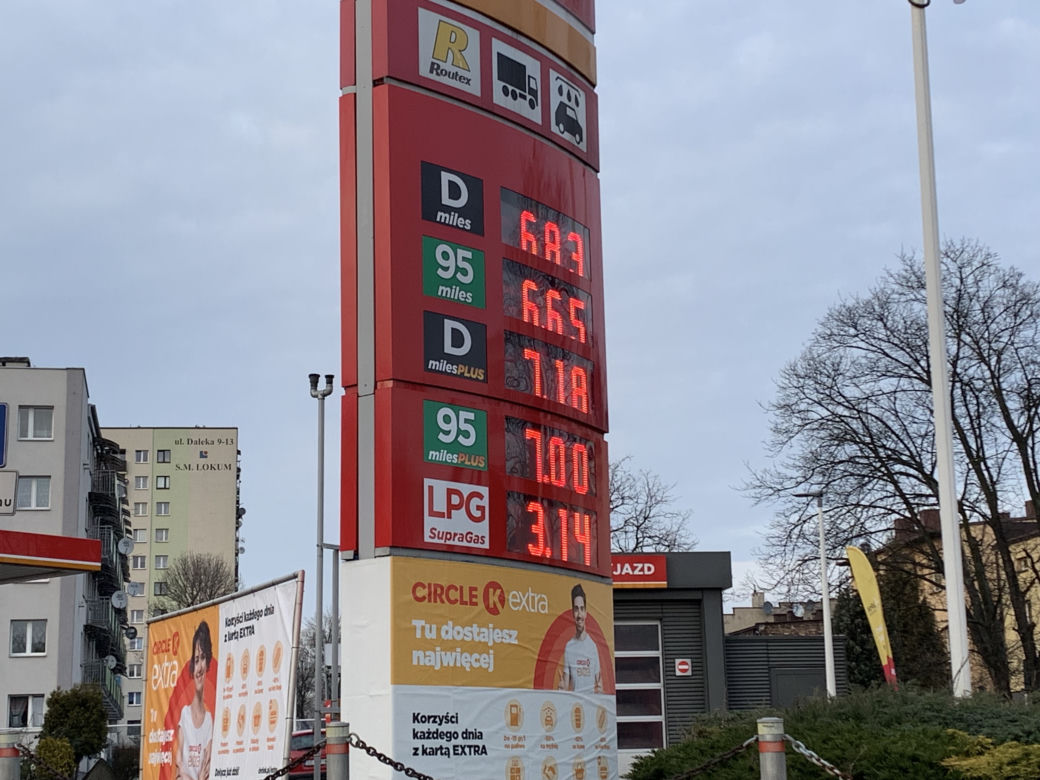 Ceny paliw na stacjach w Sosnowcu 23.03