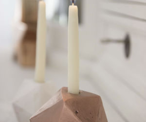 Miedziany świecznik w kształcie diamentu DIY