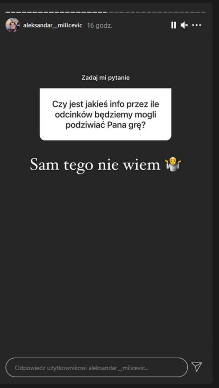 Aleksandar Milićević (Marek 2) na Instagramie o roli w serialu BrzydUla
