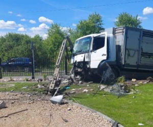 Wypadek ciężarówki w gminie Wręczyca Wielka