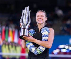 Maja Chwalińska dekoracja po wygranej w Wuhan