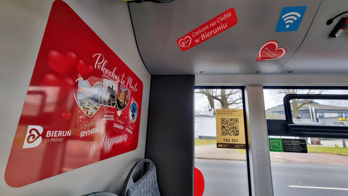 Walentynkowy autobus w Bieruniu 