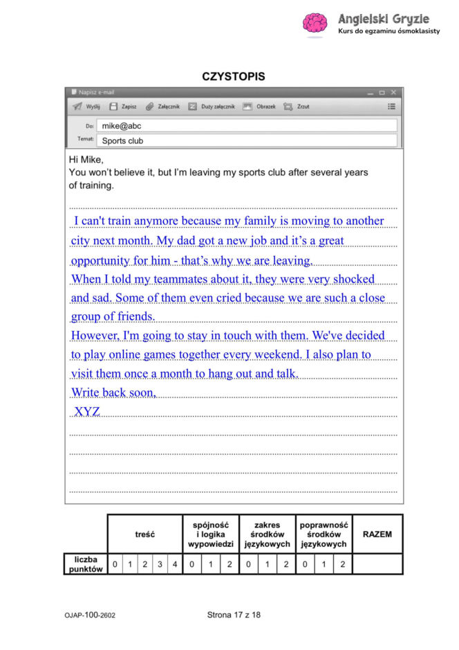 Próbny egzamin ósmoklasisty 2026 angielski - odpowiedzi