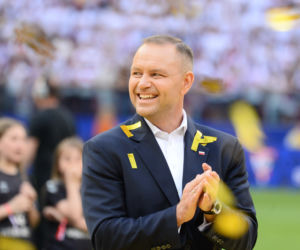 Karol Nawrocki i ceremonia po finale Pucharu Polski