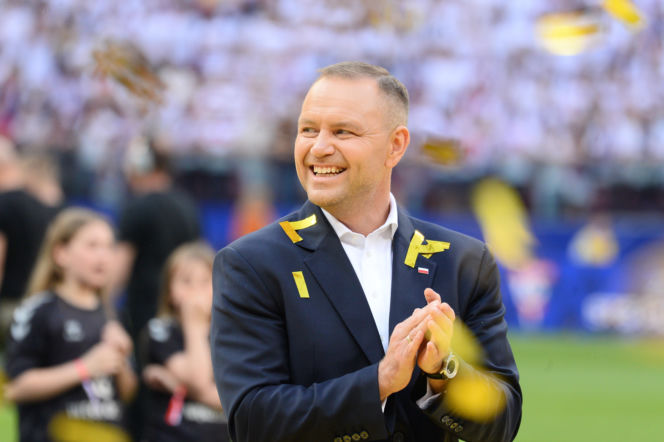 Karol Nawrocki i ceremonia po finale Pucharu Polski
