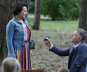 M jak miłość odc. 1395. Marysia (Małgorzata Pieńkowska), Artur (Robert Moskwa)