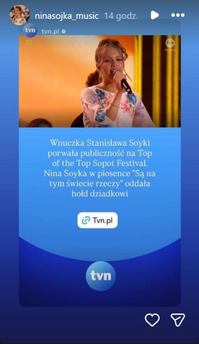 Wnuczka Sojki sensacją 1 dnia Top of The Top Festival 2026! Nina Sojka zdradziła, czy pójdzie w ślady dziadka