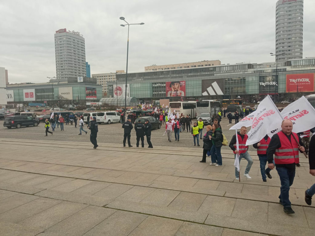 Protest górników w Warszawie