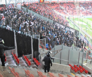 Demolka na stadionie Widzewa po meczu z GKS Tychy