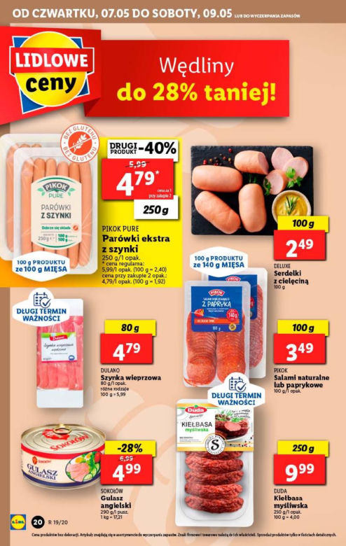 Ceny podstawowych produktów - LIDL