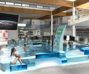 Aquapark w Chełmie – widok na jeden z basenów parku wodnego
