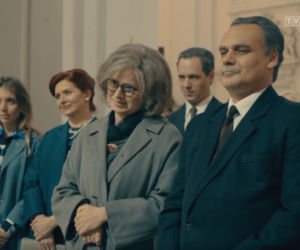 Stulecie Winnych 3 odc. 36. Michał (Stefan Pawłowski), Ania (Urszula Grabowska), Agnieszka (Ina Sobala), Andzia (Barbara Wypych), Stanisław (Jan Wieczorkowski)