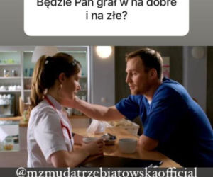 Na dobre i na złe. Hania (Marta Żmuda Trzebiatowska), Michał (Mateusz Janicki)