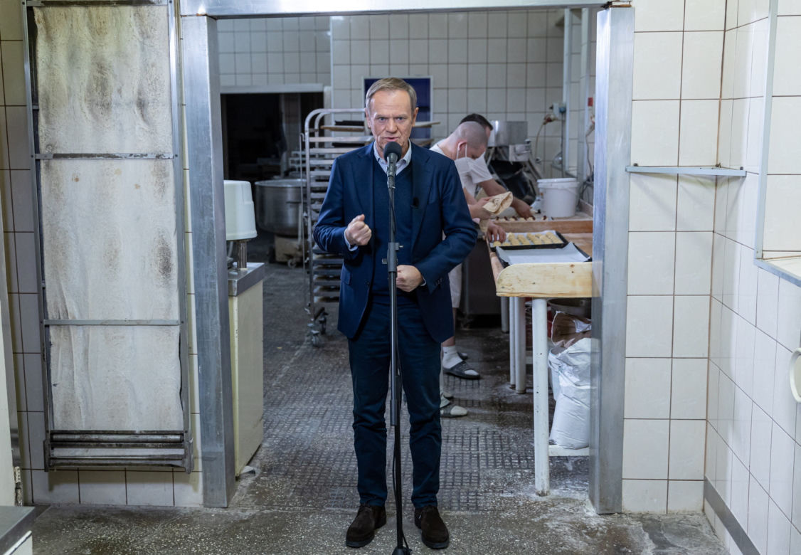 Donald Tusk w piekarni o cenach gazu