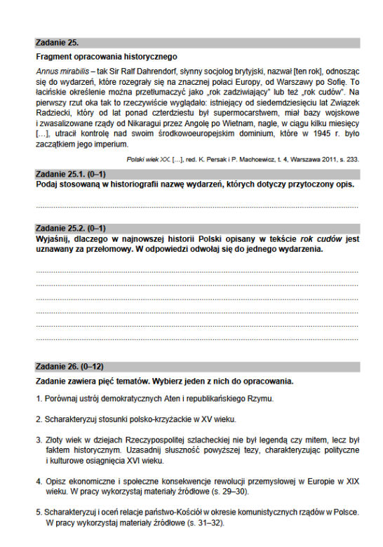 Matura 2021 historia rozszerzona  - arkusz