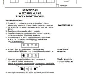 Sprawdzian szóstoklasisty, arkusze