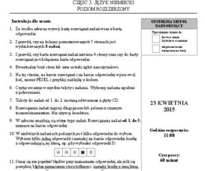 Egzamin gimnazjalny. Arkusze z języka niemieckiego, poziom rozszerzony 1