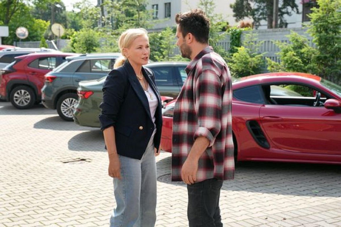 Barwy szczęścia, odcinek 3253. Justyna Zytko (Sylwia Juszczak-Krawczyk), Damian (Michał Lesień-Głowacki)