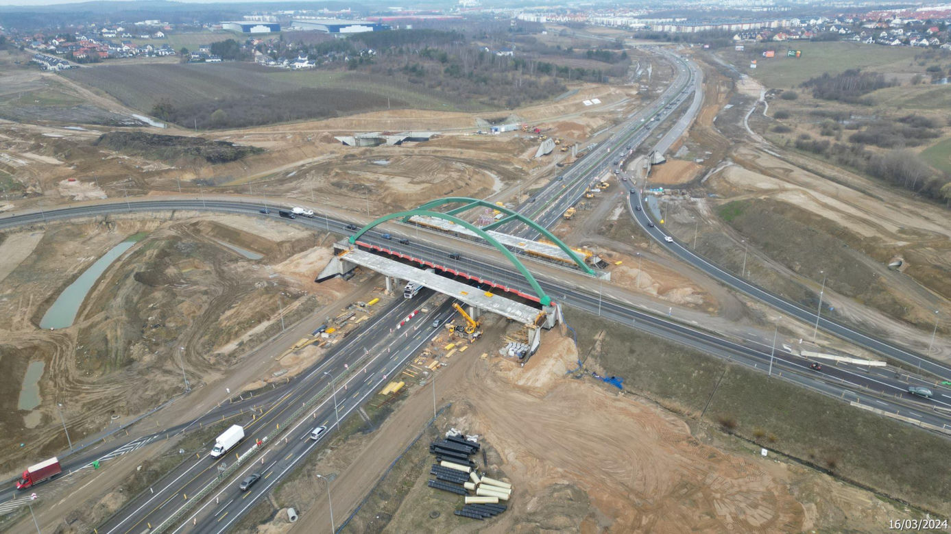 Budowa obwodnicy Metropolii Trójmiejskiej - zdjęcia marzec 2024