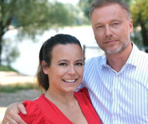 M jak miłość. Magda (Anna Mucha), Andrzej Budzyński (Krystian Wieczorek)