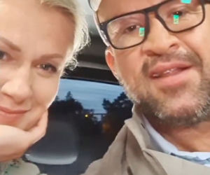 M jak miłość odcinek 1618 na planie. Marzenka (Olga Szomańska), Andrzejek (Tomasz Oświeciński)
