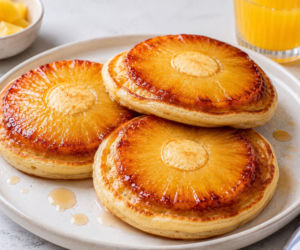 Odwrócone pancakes z ananasem smakują jak marzenie. A robi się je w kilkanaście minut