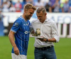 Christian Gytkjaer - król strzelców dostał buziaka
