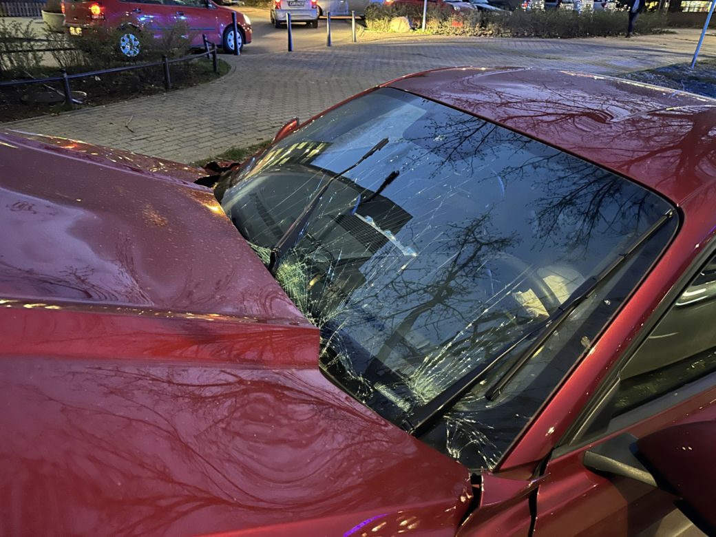 Roztrzaskał się mustangiem na drzewie. Wstrząsający wypadek, kierowca w ciężkim stanie