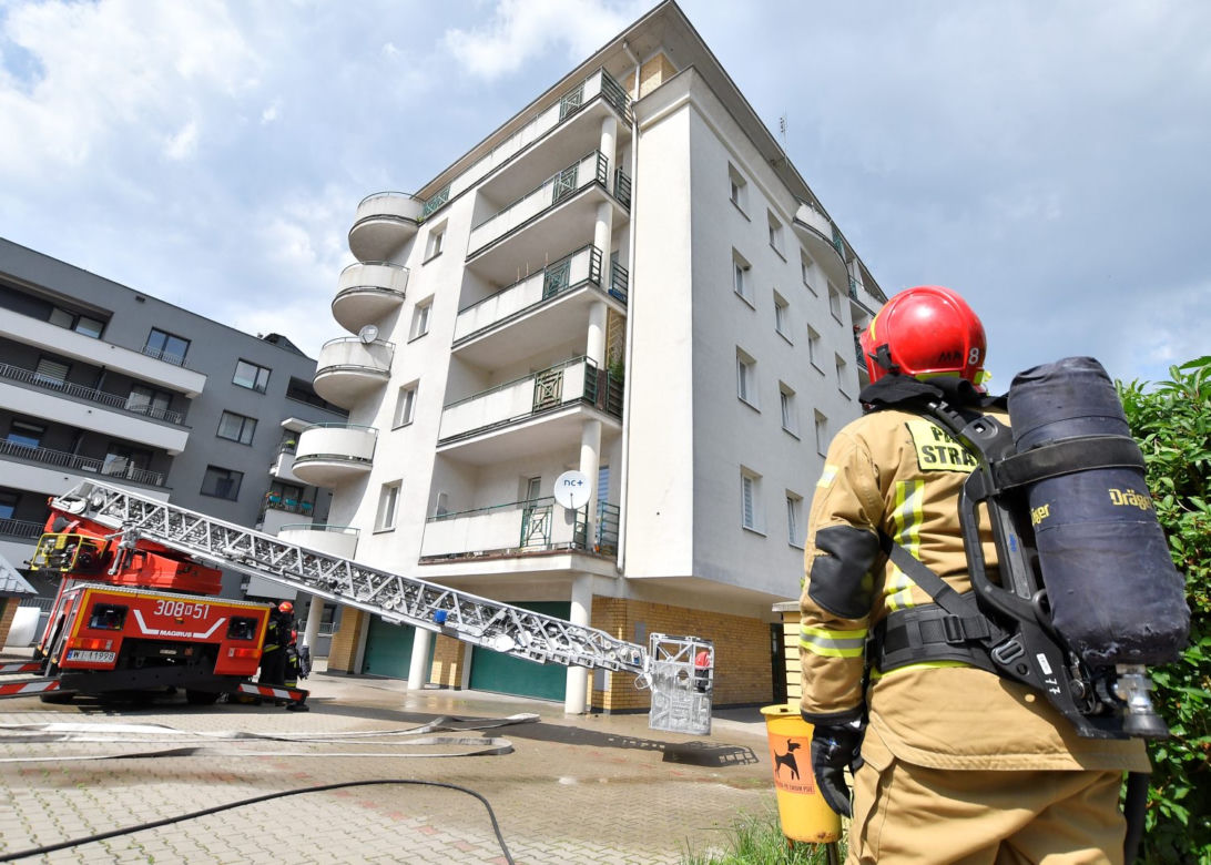 Pożar balkonu przy ulicy Międzyborskiej