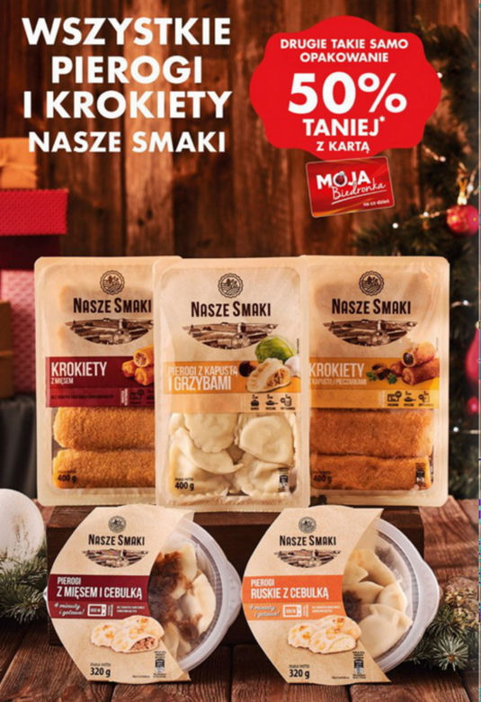pierogi i krokiety, drugie opak. 50 proc. taniej