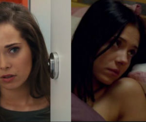 M jak miłość. Ania (Maria Pawłowska), Iza (Adriana Kalska), Marcin (Mikołaj Roznerski)