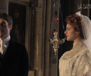 Dama w czarnym welonie. Clara (Miriam Leone), Guido (Lino Guanciale)