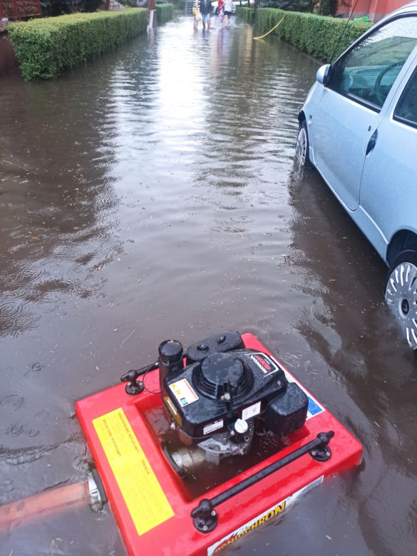 ​Osiedle Gronowo pod wodą po oberwaniu chmury