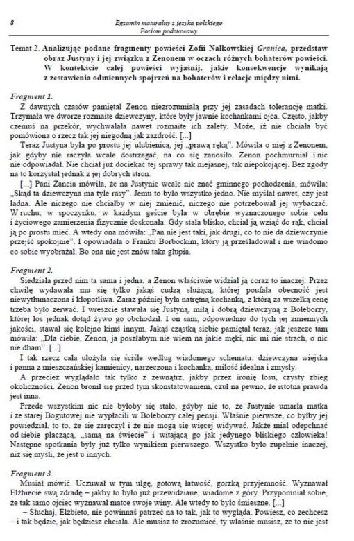 Matura z języka polskiego, poziom podstawowy OFICJALNE ARKUSZE