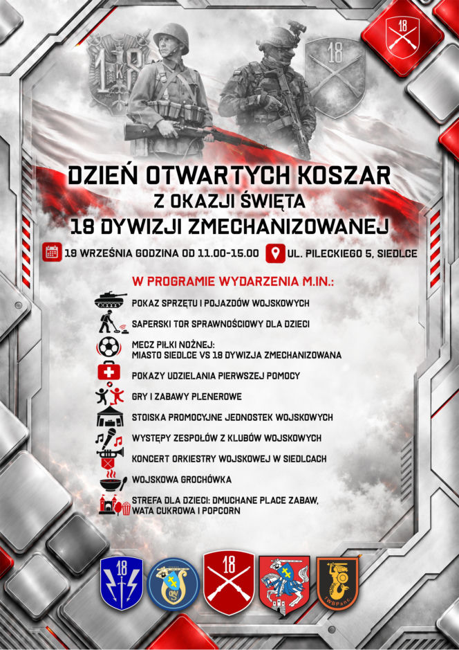 Mecz Urząd Miasta Siedlce kontra 18. Dywizja i piknik wojskowy