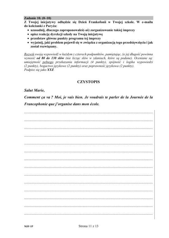 Matura 2019 język francuski podstawowy ARKUSZE