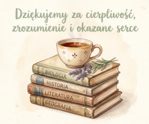 Kartka dla nauczyciela na koniec roku szkolnego